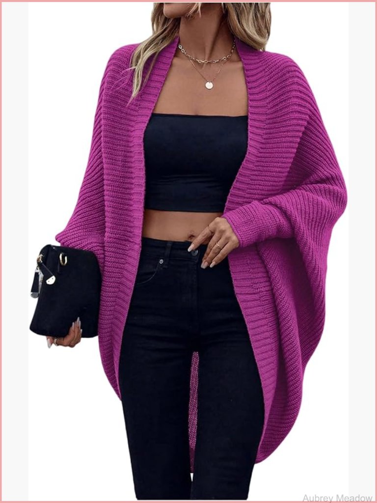 Womens Open Front Cardigan Ribbed Knit Long Sleeve Sweater Outerwear